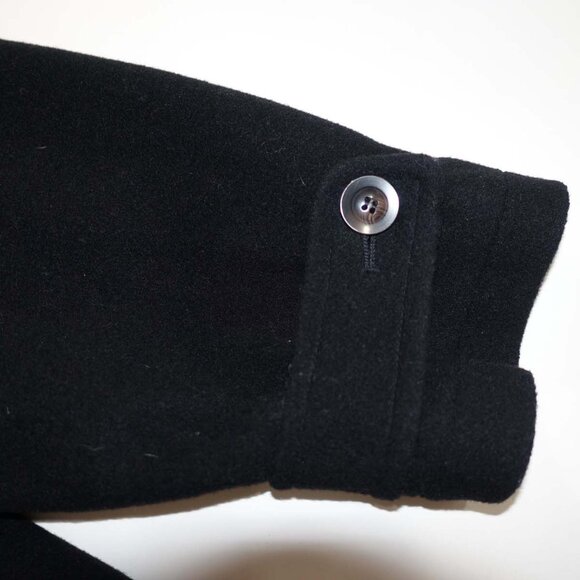 London Fog Men's Overcoat Large Black Wool Blend Winter Coat Button Front L - Picture 4 of 8